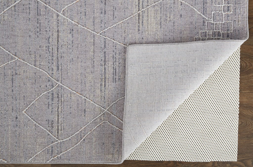 12' x 15' Striped Power Loom Distressed Stain Resistant Area Rug - Gray
