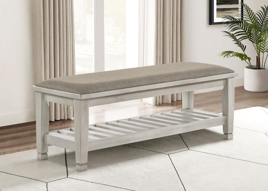 Franco - Fabric Upholstered Bench With Shelf