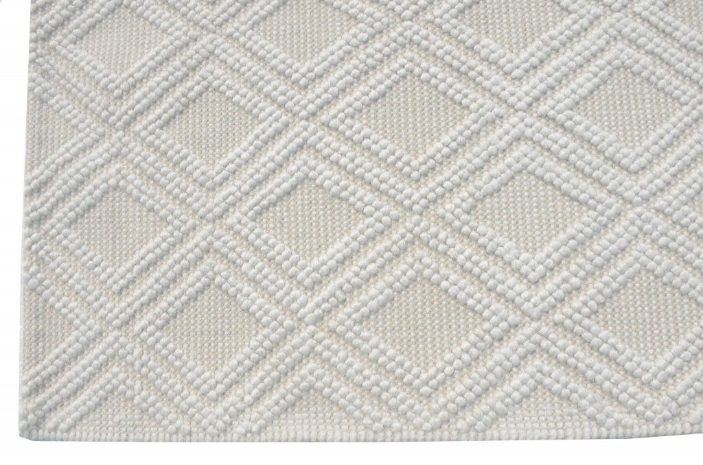 6' x 9' Geometric Handmade Area Rug - Ivory