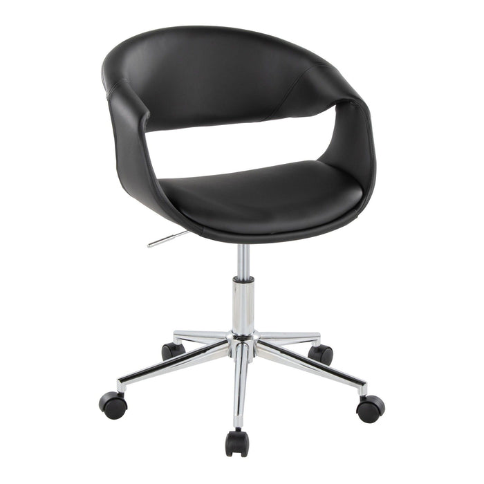 Curvo - Upholstered 5-Star Task Chair - Chrome Metal Base