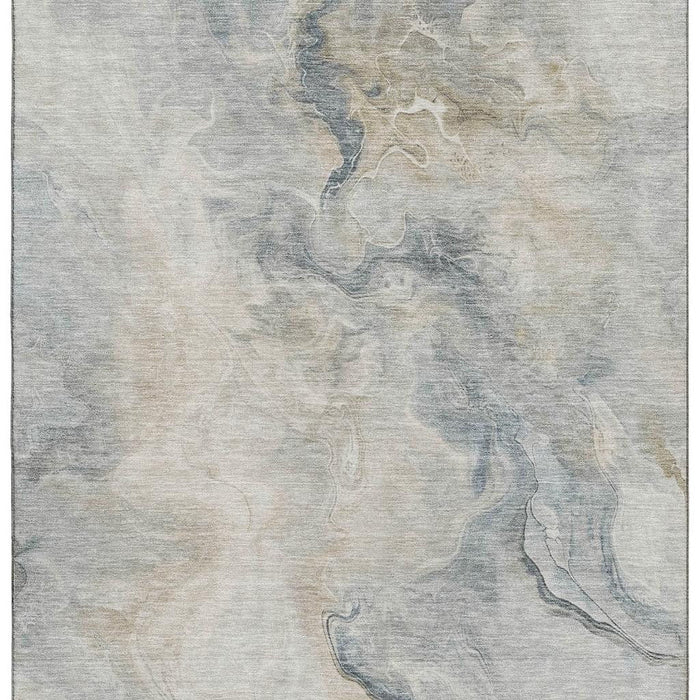 10' X 14' Abstract Washable Area Rug With UV Protection (697013) - Beige / Gray / Ivory