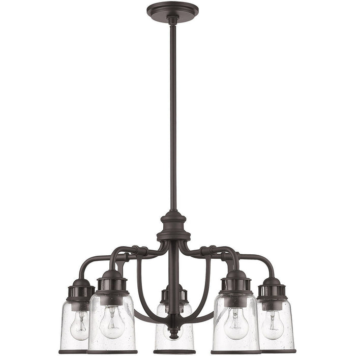 21'' Five Light Dimmable Chandelier With Shades - Bronze