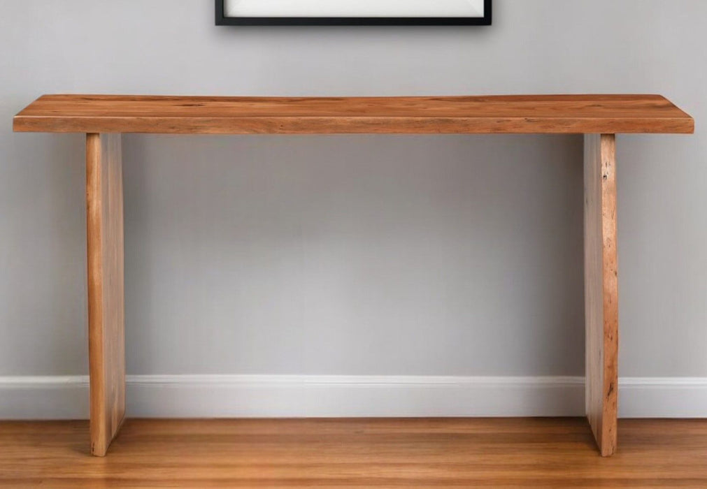 Solid Wood Sled Console Table - Chestnut