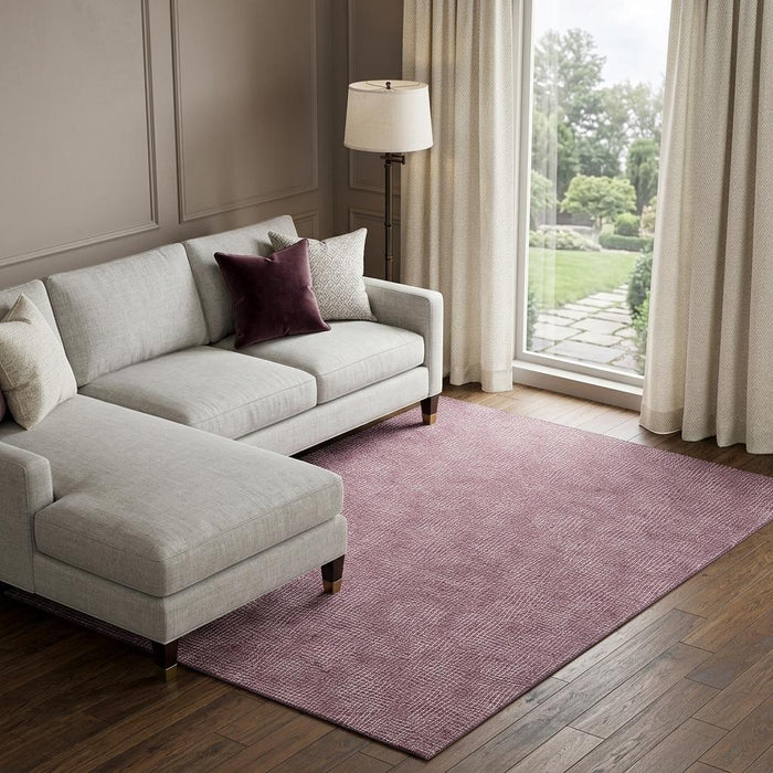 10' X 14' Geometric Washable Area Rug With UV Protection (682847) - Eggplant / Ivory