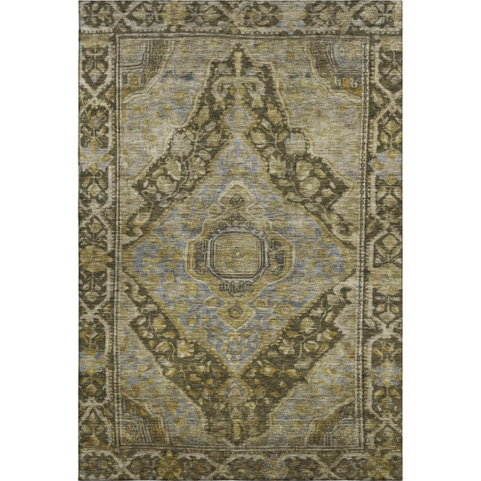 10' X 14' Oriental Washable Area Rug With UV Protection (700517) - Brown / Gray