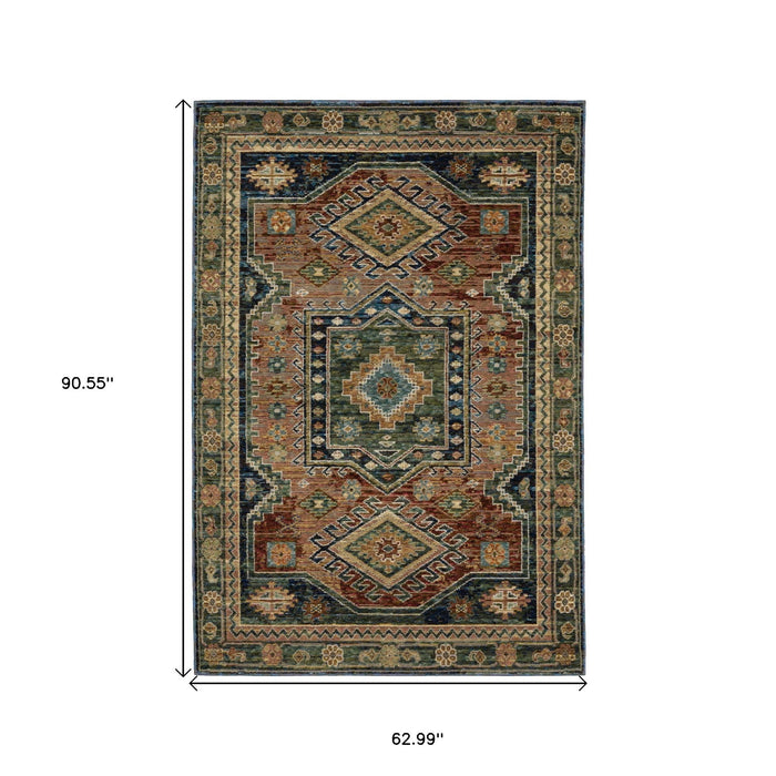 5' X 7' Tribal Area Rug - Blue