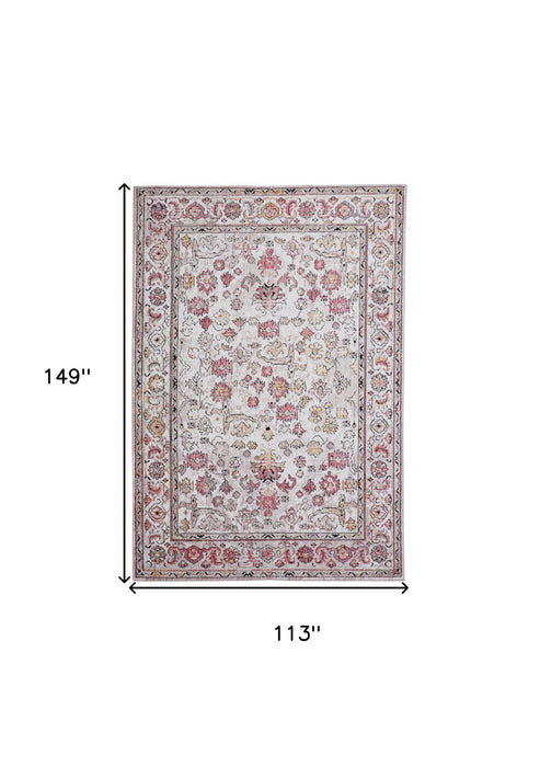 10' x 13' Floral Area Rug - Pink And Ivory
