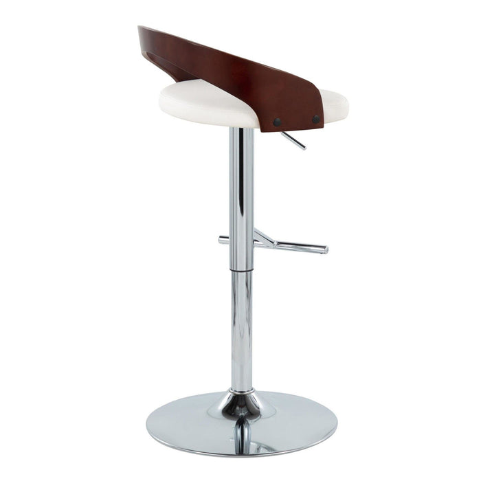 Grotto - Adjustable Barstool (Set of 2) - White And Dark Brown