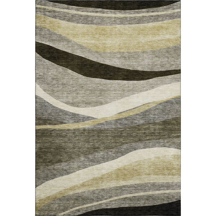 10' X 14' Abstract Washable Area Rug With UV Protection (684250) - Taupe / Beige / Ivory