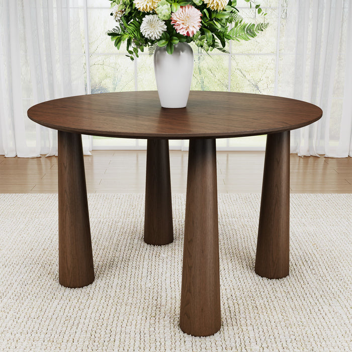 59" Wood Round Top Dining Table - Walnut