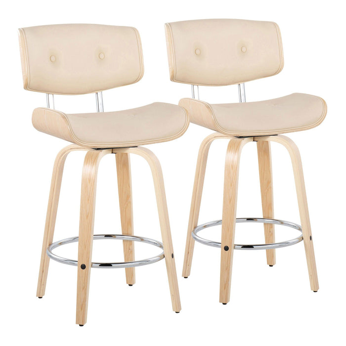 Lombardi - 26" Fixed-Height Counter Stool (Set of 2) - Natural Base
