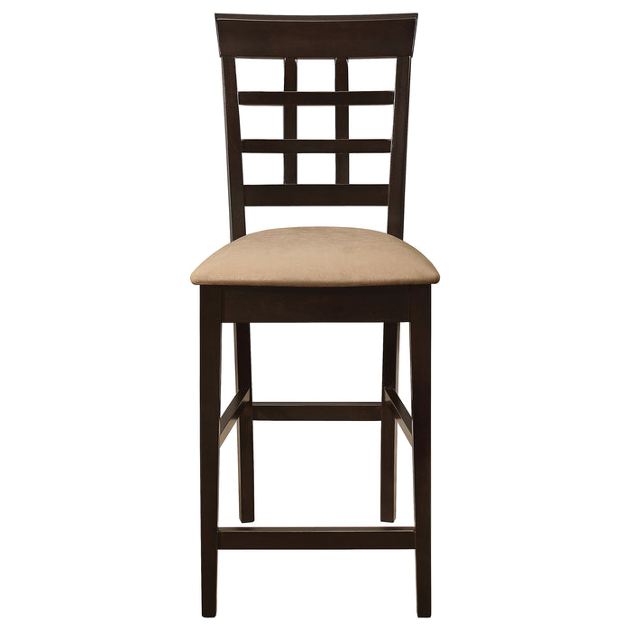 Gabriel Lattice-Back Upholstered Counter Chair Cappuccino (Set of 2)