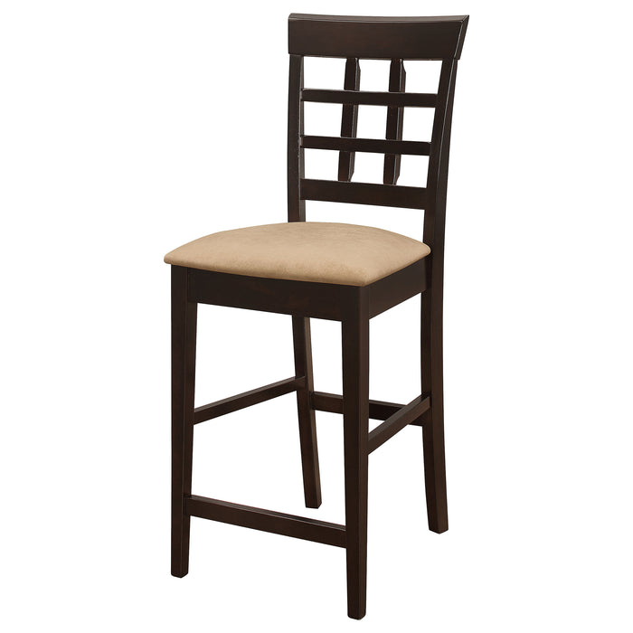 Gabriel Lattice-Back Upholstered Counter Chair Cappuccino (Set of 2)