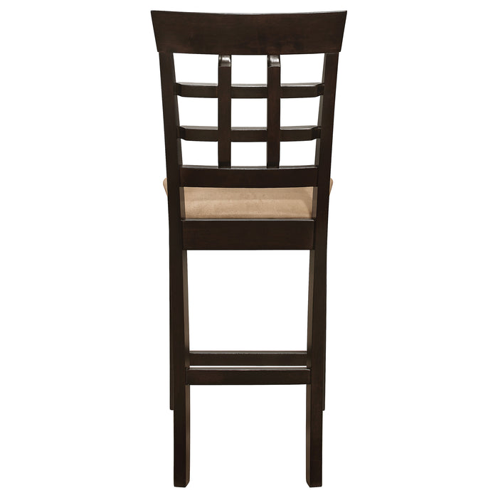 Gabriel Lattice-Back Upholstered Counter Chair Cappuccino (Set of 2)