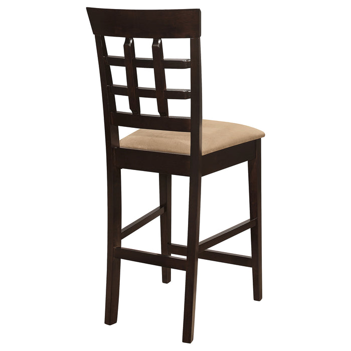 Gabriel Lattice-Back Upholstered Counter Chair Cappuccino (Set of 2)