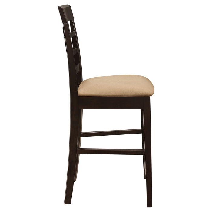 Gabriel Lattice-Back Upholstered Counter Chair Cappuccino (Set of 2)