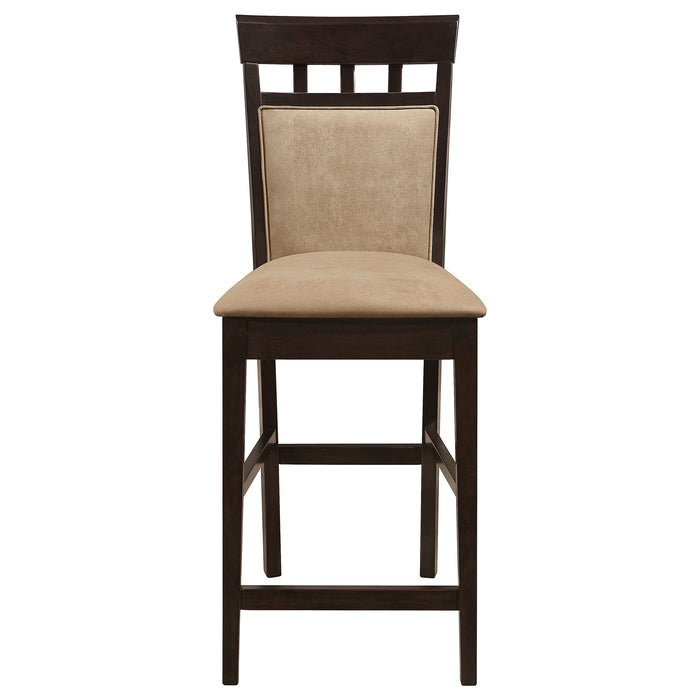 Gabriel Beige Upholstered-Back Counter Chair Cappuccino (Set of 2)