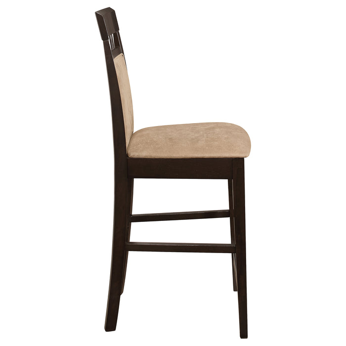 Gabriel Beige Upholstered-Back Counter Chair Cappuccino (Set of 2)