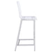 Set of two Juelia clear acrylic bar chairs with chrome legs, modern furniture from CoasterEssence.