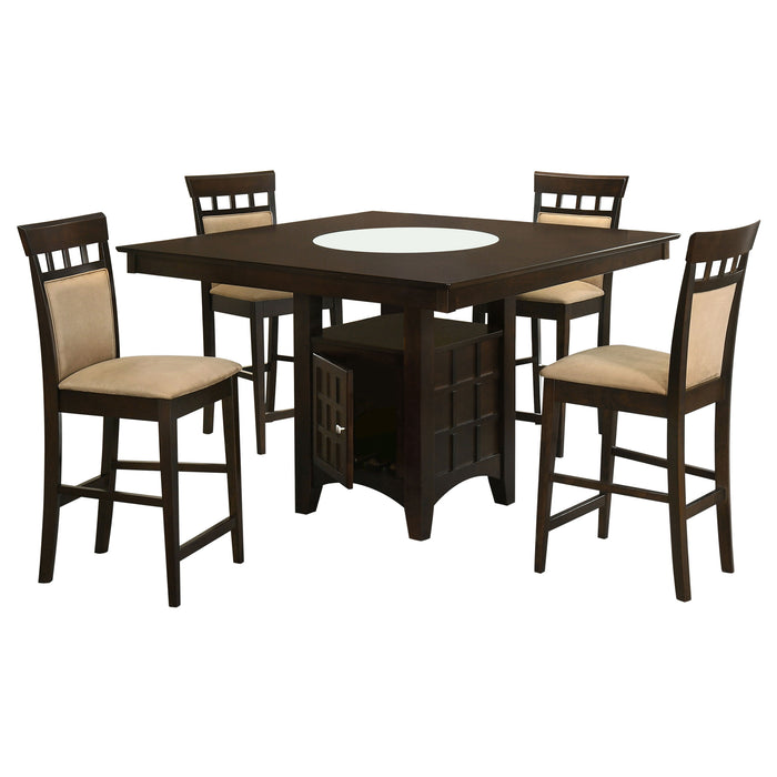 Gabriel 5-Piece Upholstered-Back Counter Height Dining Set Cappuccino