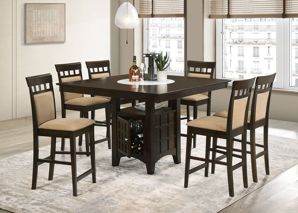 Gabriel 7-Piece Upholstered-Back Counter Height Dining Set Cappuccino