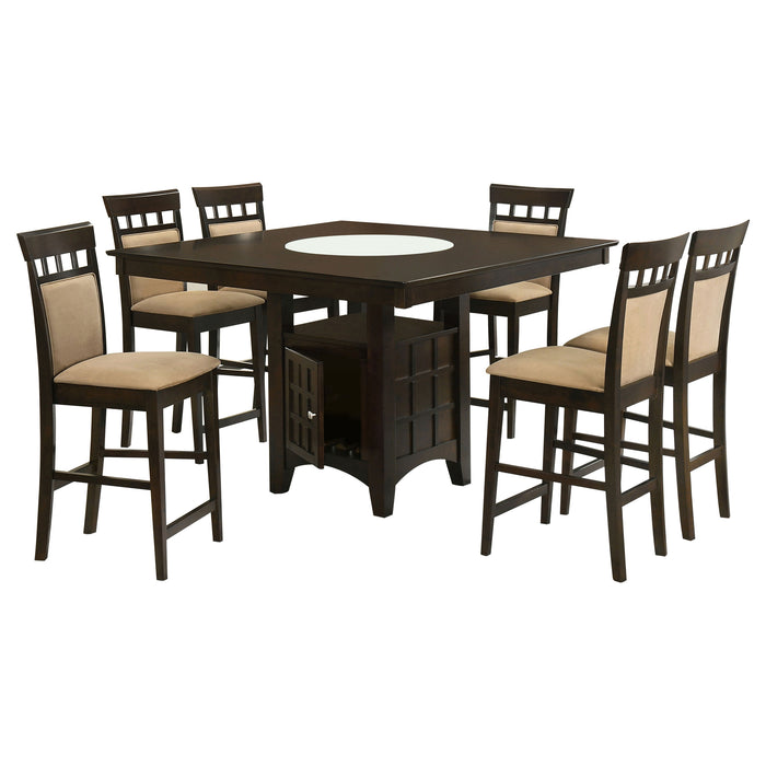 Gabriel 7-Piece Upholstered-Back Counter Height Dining Set Cappuccino