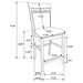 Gabriel 7-piece upholstered-back counter height dining set in cappuccino finish with wooden seats and metal frame from CoasterEveryday