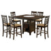Gabriel 7-piece lattice-back counter height dining set by CoasterEveryday in cappuccino finish, includes table and matching chairs.