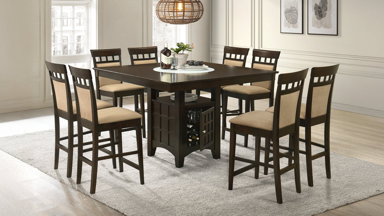 Gabriel 9-Piece Upholstered-Back Counter Height Dining Set Cappuccino
