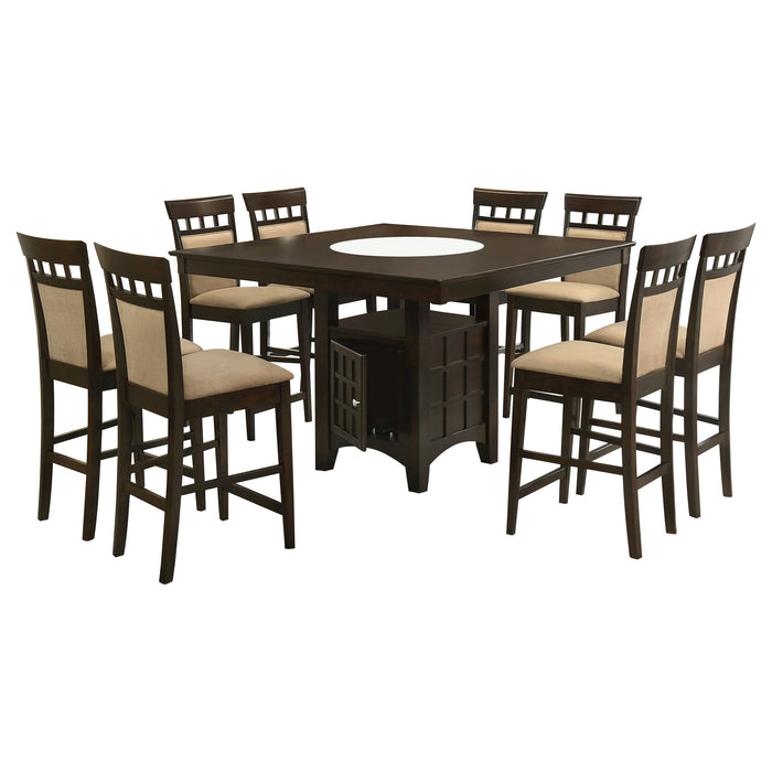 Gabriel 9-Piece Upholstered-Back Counter Height Dining Set Cappuccino