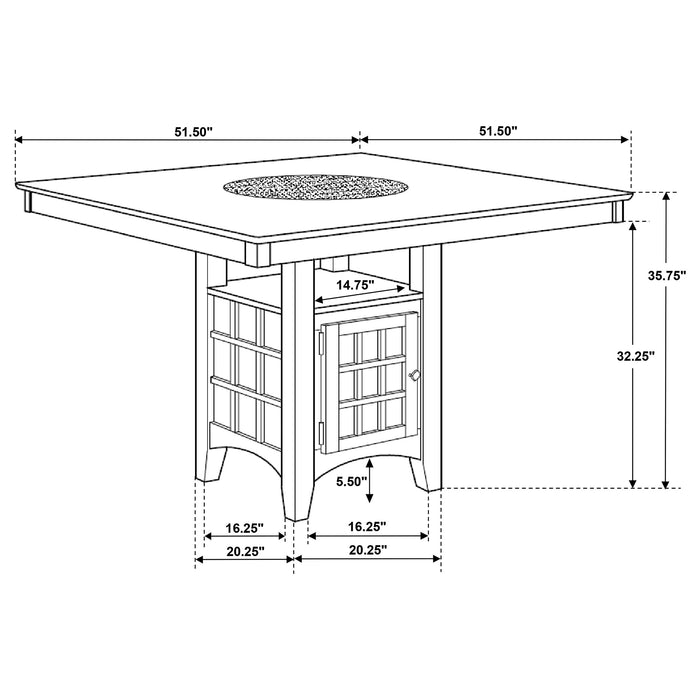 Gabriel 9-Piece Lattice-Back Counter Height Dining Set Cappuccino
