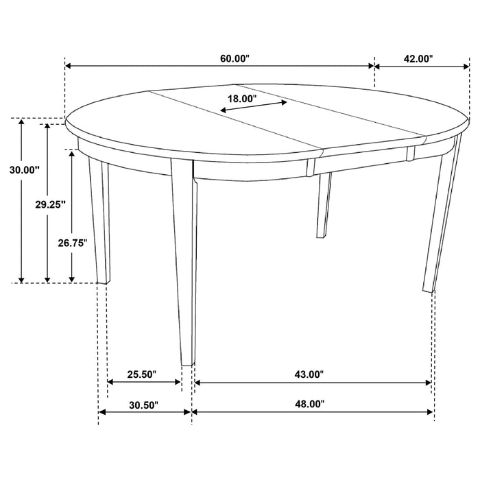 Gabriel Oval Extension Dining Table with Removable Leaf Cappuccino