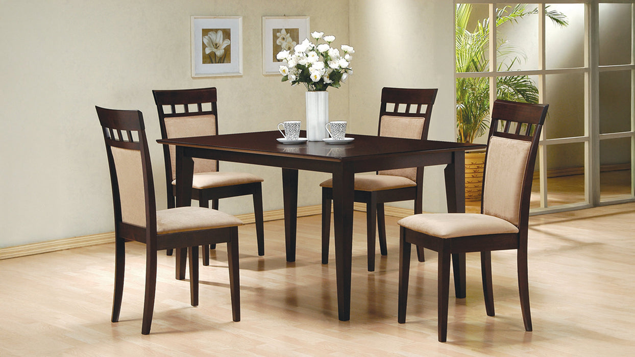 Gabriel 5-Piece Upholstered-Back Rectangular Dining Set Cappuccino