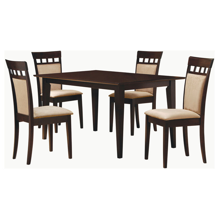 Gabriel 5-Piece Upholstered-Back Rectangular Dining Set Cappuccino