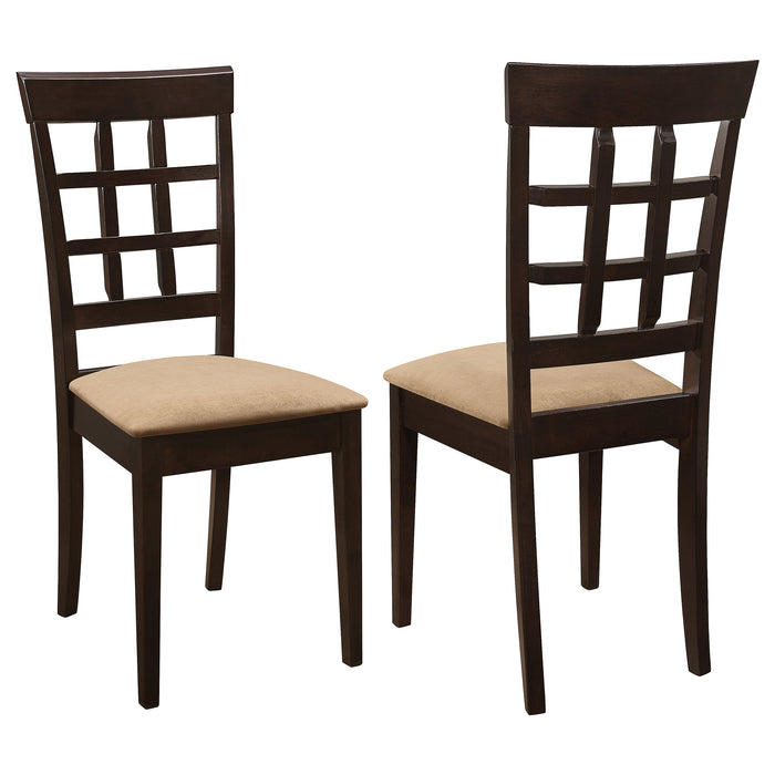 Gabriel Lattice-Back Upholstered Dining Side Chair Cappuccino (Set of 2)