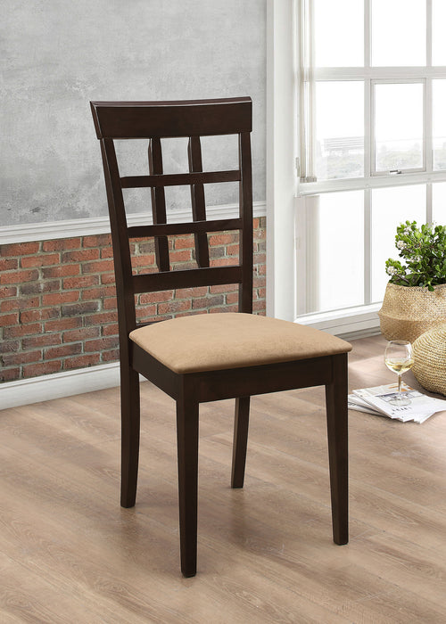 Gabriel Lattice-Back Upholstered Dining Side Chair Cappuccino (Set of 2)