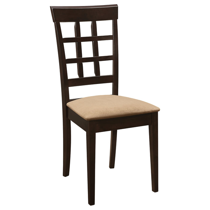 Gabriel Lattice-Back Upholstered Dining Side Chair Cappuccino (Set of 2)