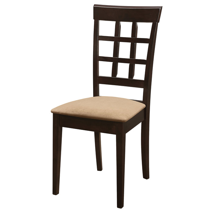 Gabriel Lattice-Back Upholstered Dining Side Chair Cappuccino (Set of 2)