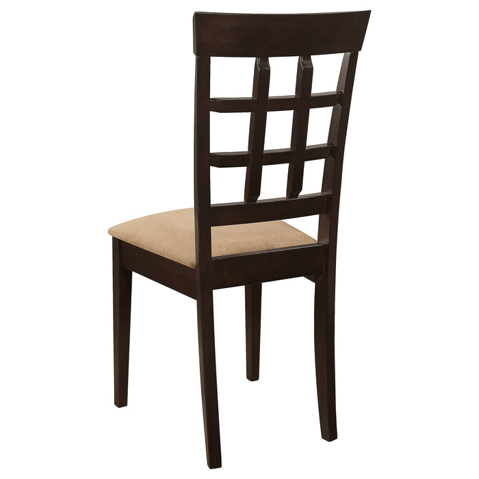 Gabriel Lattice-Back Upholstered Dining Side Chair Cappuccino (Set of 2)