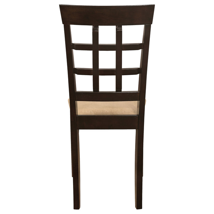 Gabriel Lattice-Back Upholstered Dining Side Chair Cappuccino (Set of 2)