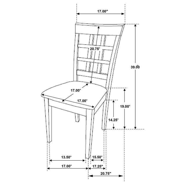 Gabriel Lattice-Back Upholstered Dining Side Chair Cappuccino (Set of 2)