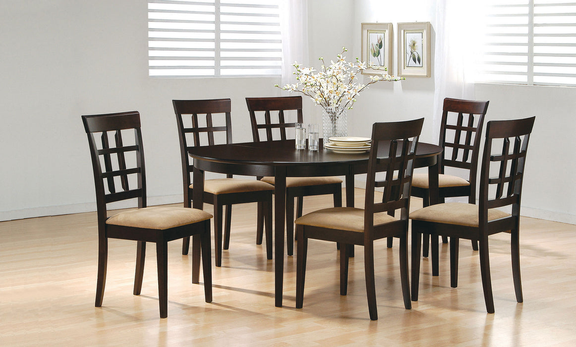 Gabriel Lattice-Back Upholstered Dining Side Chair Cappuccino (Set of 2)
