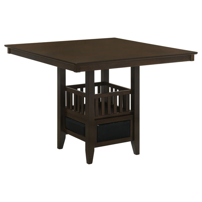 CoasterEveryday Jaden 5-piece square counter height dining set in espresso wood with matching chairs and table