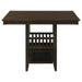 CoasterEveryday Jaden 5-piece square counter height dining set in espresso finish, includes table and four matching chairs.
