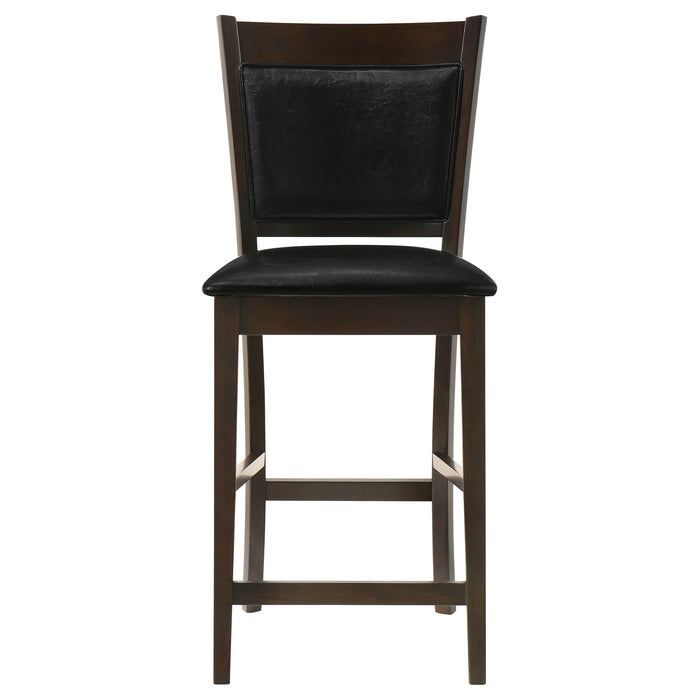 CoasterEveryday Jaden 5-piece square counter height dining set in espresso wood, includes table and chairs, modern furniture for dining area
