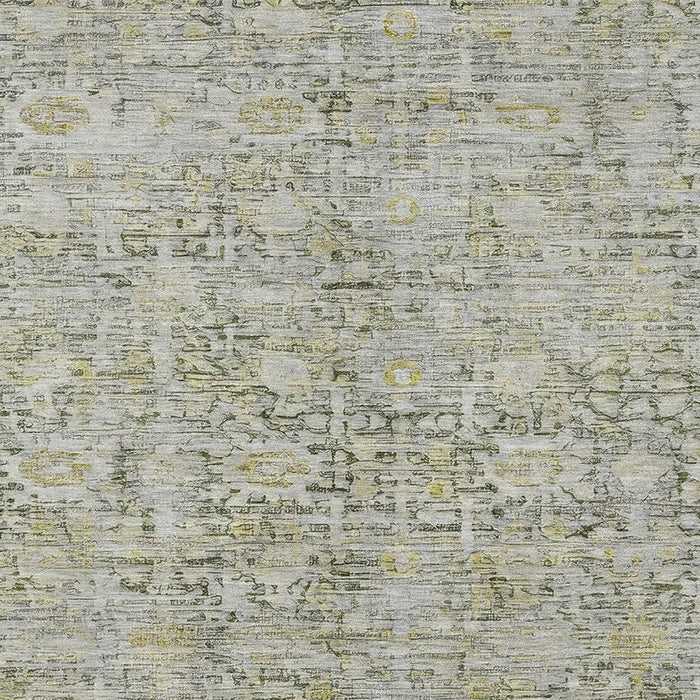 10' X 14' Oriental Washable Area Rug With UV Protection (700985) - Pewter / Gold