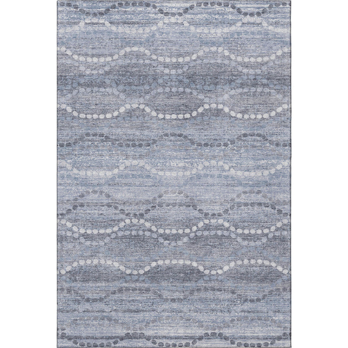 10' X 14' Abstract Geometric Washable Area Rug With UV Protection (715273) - Blue / Ivory