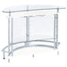 Amarillo freestanding glass top home bar wine cabinet by CoasterEssence, white furniture with glass display surface and storage space