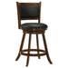 Set of two CoasterEssence Broxton upholstered swivel counter chairs in chestnut, featuring padded seats and modern design.
