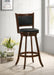 Set of two CoasterEssence Broxton upholstered swivel bar chairs in chestnut with padded seats and backrests, modern furniture design